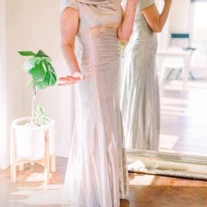 Elegant Silver Evening Gown